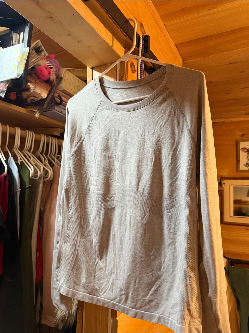 Light Gray Women’s Long-Sleeve Crew Neck Shirt